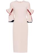 Roksanda Lavete Bow-detail Cady Dress - Pink & Purple