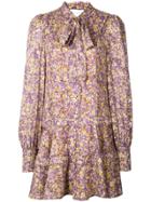 Alexis Floral Print Dress - Purple