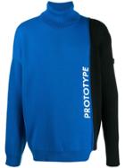 Omc Block Colour Cable-knit Jumper - Blue