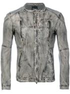 Fagassent - Collarless Jacket - Men - Cotton/leather - L, Grey, Cotton/leather