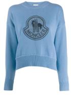 Moncler Logo Embroidered Sweatshirt - Blue