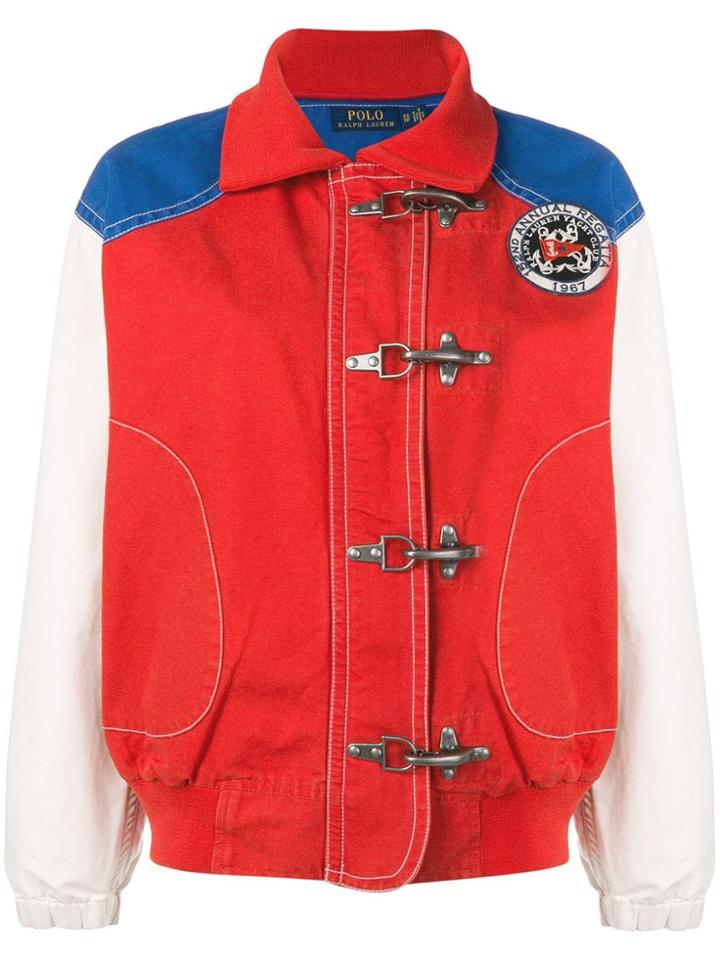 Polo Ralph Lauren Colour Block Bomber Jacket - Red