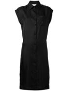 Maison Margiela Cap Sleeve Shirt Dress, Women's, Size: 42, Black, Silk