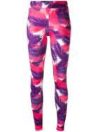 Ea7 Emporio Armani - Palm Print Leggings - Women - Polyester/spandex/elastane - M, Black