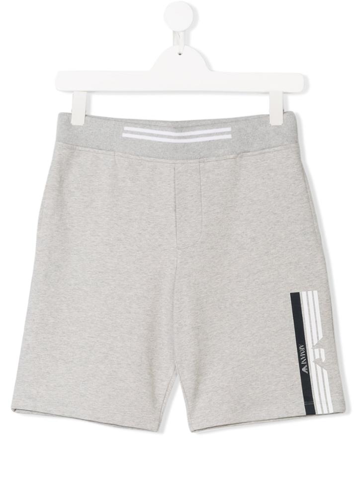 Armani Junior Logo Printed Shorts - Grey