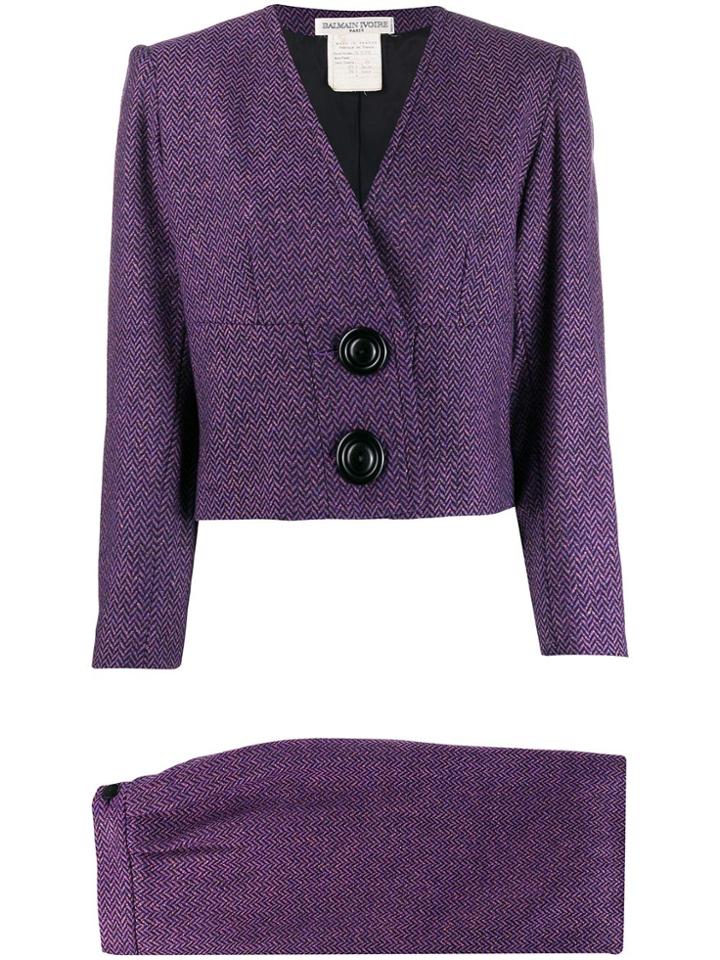 Balmain Pre-owned 1980s Tweed Two-piece Suit - Black