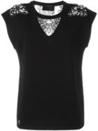 Philipp Plein Embellished Tank Top, Women's, Size: Small, Black, Cotton/glass/aluminium/brass