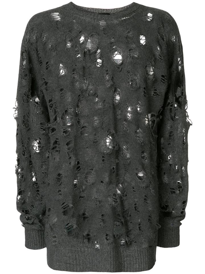 Diesel Destroyed Jumper - Grey