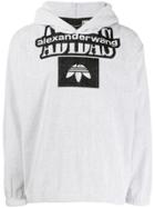 Adidas Originals By Alexander Wang Hooded Logo Sweatshirt - White