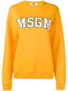 Msgm Logo Printed Sweatshirt - Yellow & Orange