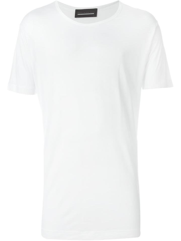 Diesel Black Gold Round Neck T-shirt, Men's, Size: M, White, Viscose