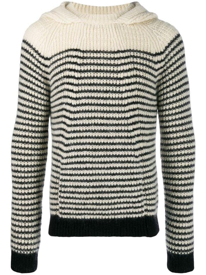 Saint Laurent Stripe Hooded Sweater - Neutrals