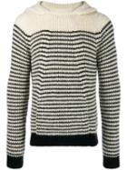 Saint Laurent Stripe Hooded Sweater - Neutrals
