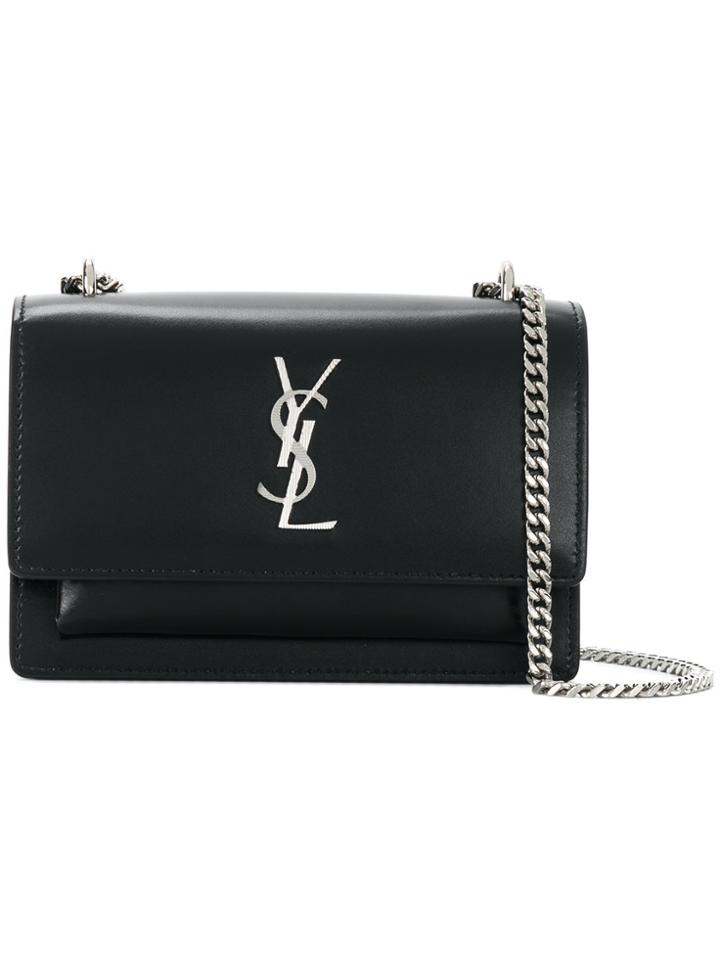 Saint Laurent Mini Sunset Chain Wallet Bag - Black