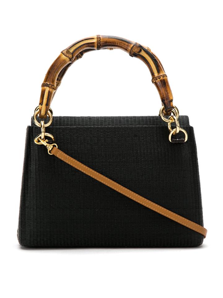 Serpui Straw Shoulder Bag - Black