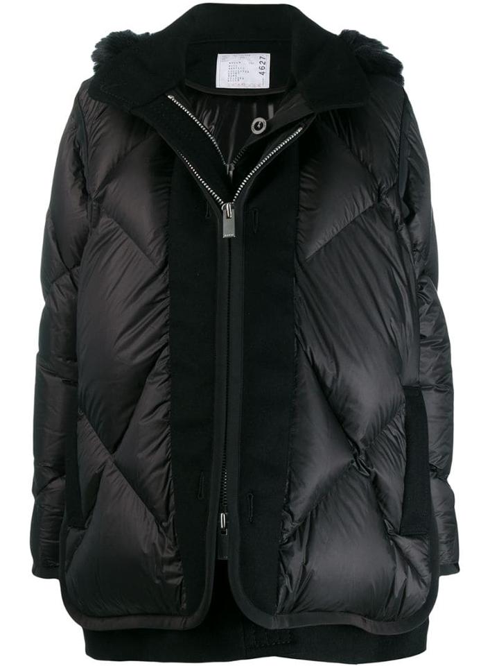 Sacai Layered Padded Coat - Black