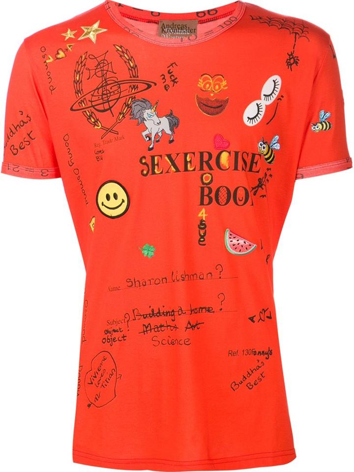 Andreas Kronthaler For Vivienne Westwood 'sexercise' T-shirt, Adult Unisex, Size: Large, Yellow/orange, Cotton