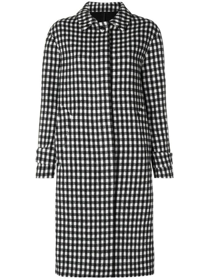 Officine Generale Checked Coat - Black