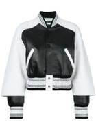 Off-white Contrast Sleeve Varsity Jacket - Black
