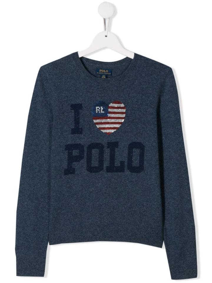 Ralph Lauren Kids Logo Embroidered Sweater - Blue