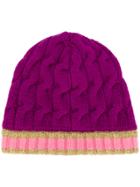 Gucci Cable Knit Beanie Hat - Pink & Purple