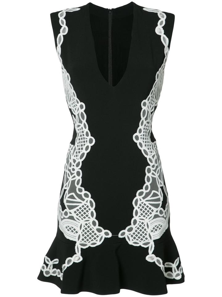 Jonathan Simkhai Lace Appliqué Minidress, Women's, Size: 6, Black, Acetate