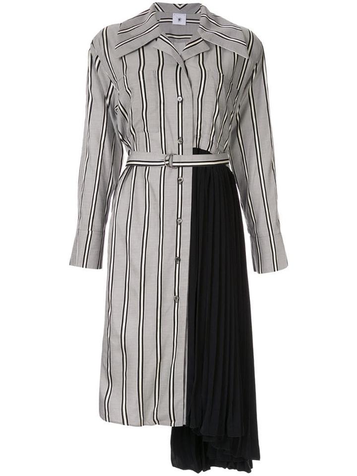 Maison Mihara Yasuhiro Pleated Side Dress - Grey