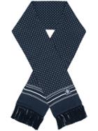 Dolce & Gabbana Polka Dot Print Scarf, Men's, Blue, Silk