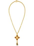 Chanel Vintage Vintage Gripoix Cc Logo Tassel Pendant Necklace, Women's, Metallic
