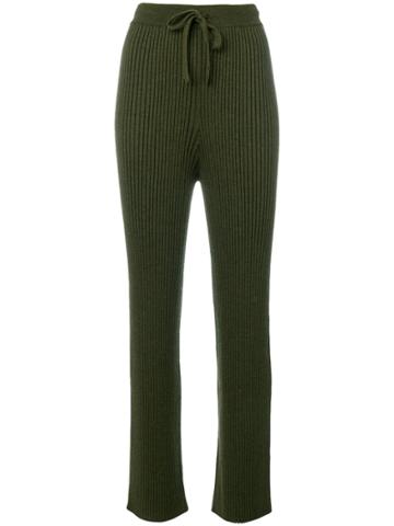 Common Wild Ribbed Track Pants - Green