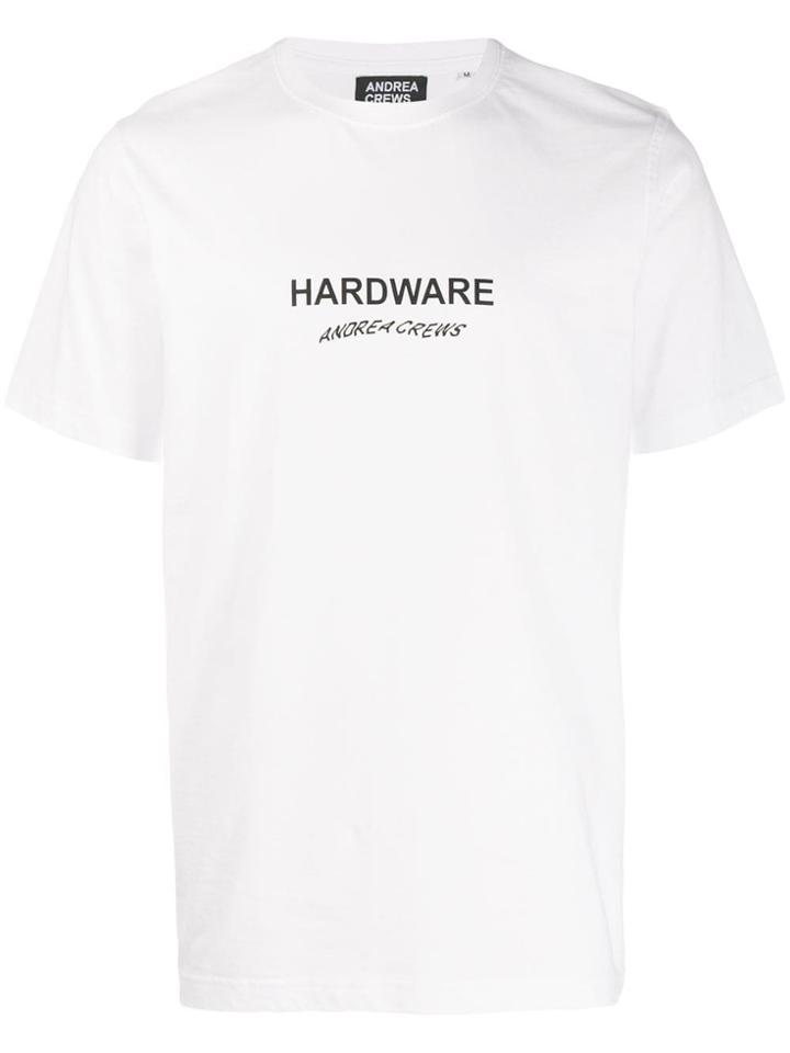 Andrea Crews Logo Print Crew Neck T-shirt - White