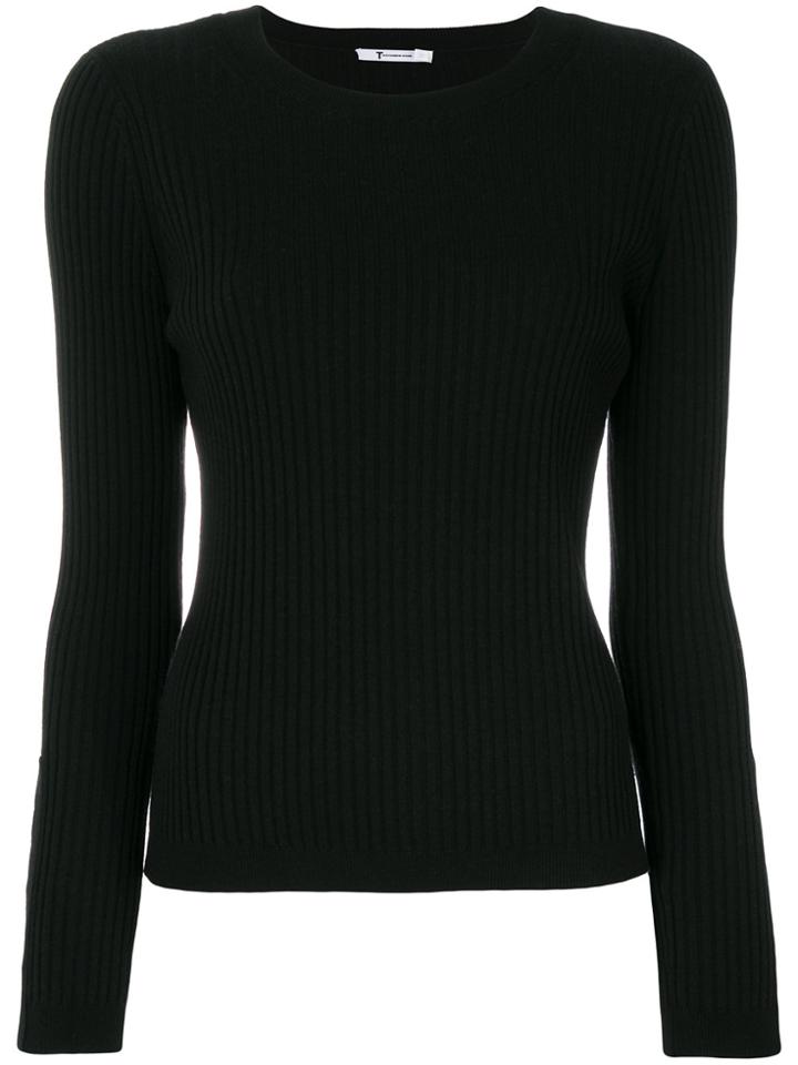 T By Alexander Wang Rib Knit Sweater - Black