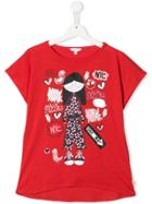 Little Marc Jacobs Cartoon Print T-shirt - Red