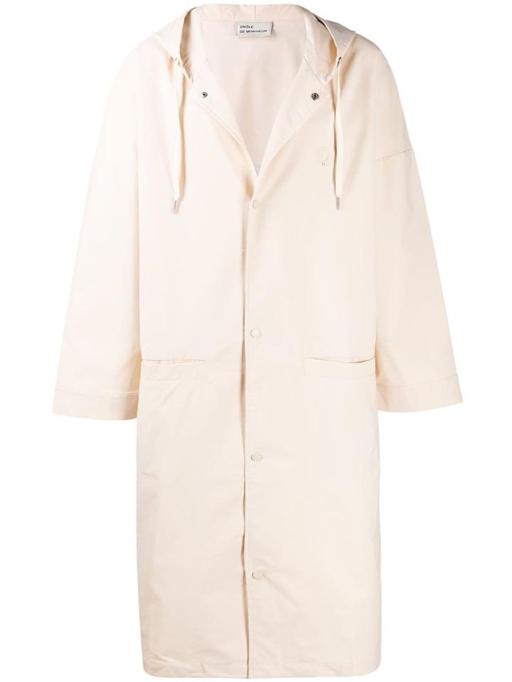 Drôle De Monsieur Long Hooded Coat - Neutrals