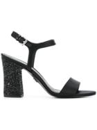 Michael Kors Collection Glitter Heel Sandals - Black