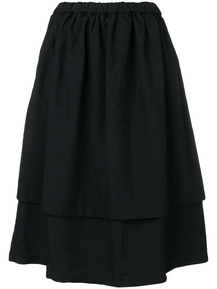 Comme Des Garçons Comme Des Garçons Layered Midi Skirt - Black