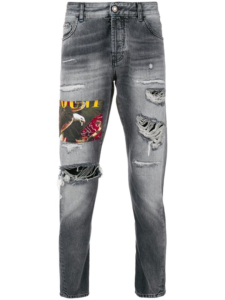 Marcelo Burlon County Of Milan Rip And Repair Antifit Jeans - Grey