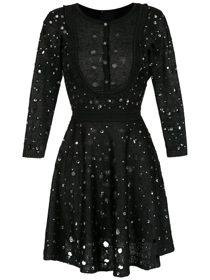 Andrea Bogosian Apliqué Knitted Dress - Grey