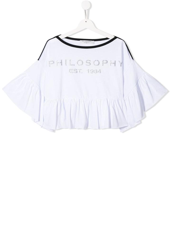 Philosophy Di Lorenzo Serafini Kids Frilled Cropped Top - White