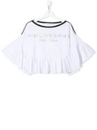 Philosophy Di Lorenzo Serafini Kids Frilled Cropped Top - White