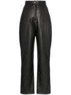Markoo Wide Leg Faux Leather Trousers - Black