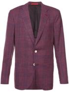 Isaia Checked Blazer - Red