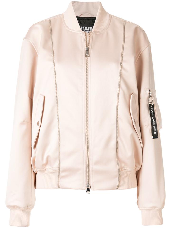 Karl Lagerfeld Bomber Jacket - Pink & Purple