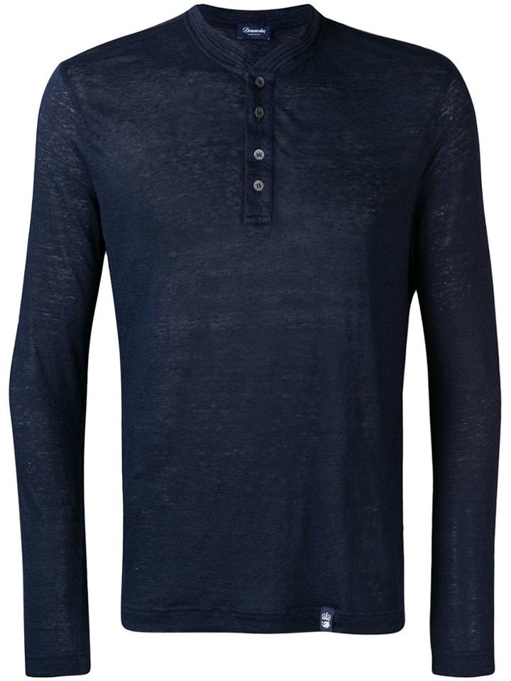 Drumohr Turtledove Linen Top - Blue