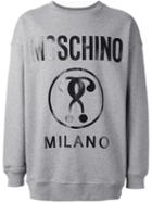 Moschino Double Question Mark Print Sweatshirt, Men's, Size: 50, Grey, Cotton