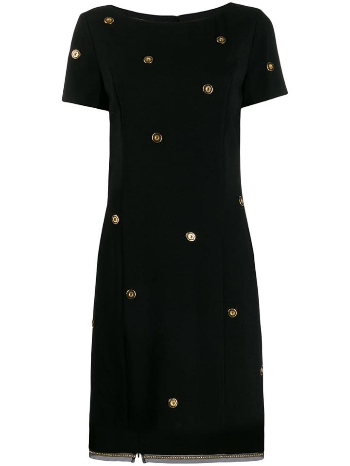 Cavalli Class Button Shift Dress - Black
