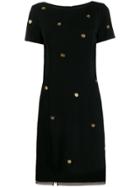 Cavalli Class Button Shift Dress - Black