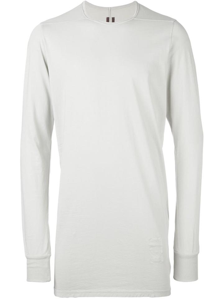 Rick Owens Drkshdw Long Sweatshirt, Men's, Size: Large, Grey, Cotton