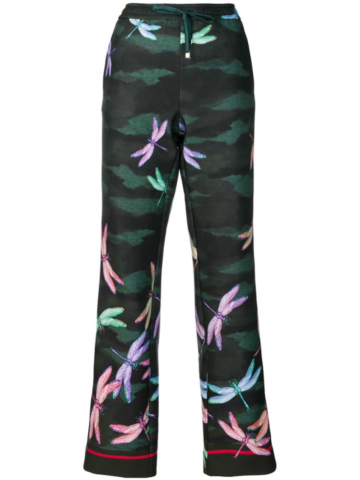 F.r.s For Restless Sleepers Dragonfly Print Trousers - Green