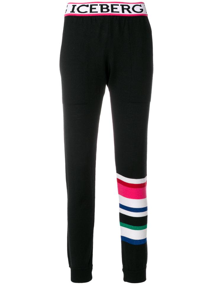 Iceberg Striped Track Pants - Black